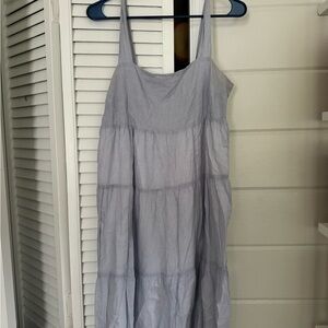 Light Blue striped, madewell maxi dress